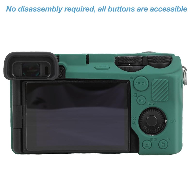 Pocoukate Case for Sony Alpha 6700 Camera, Soft Silicone Protective Cover Skin with A6700 Screen Protector Accessories for Sony Alpha 6700 Camera Silicone Case - Deep-Green - Image 4
