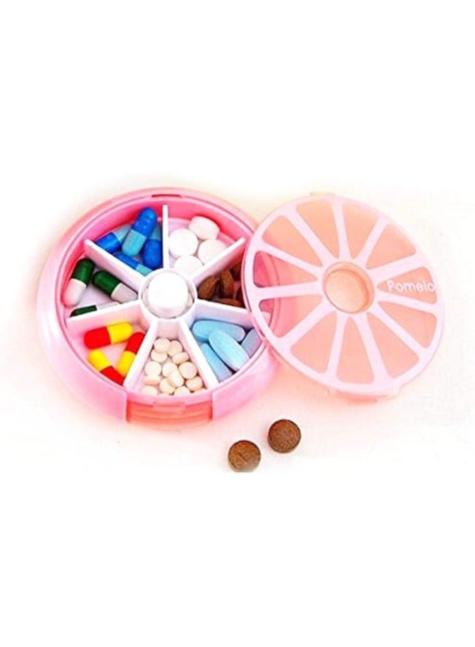 Weekly 7 compartments large medicine pill organizer-PINK