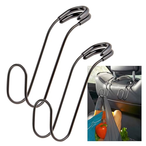 High Road Unbreakable Car Bag Hooks - Large Car Seat Hooks for Purse, Backpack, Coats, Hats and Heavy Bags up to 40 lbs - Secure Attachment Fits All Headrest Posts, 2-Pack - Image 1