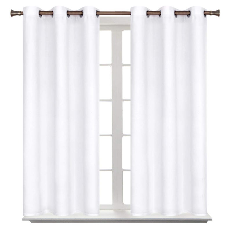 BGment Room Darkening Curtains 54 Inches Long - Grommet Thermal Insulated Drapes Window Treatment Curtains for Bedroom, 2 Panels, 38 x 54 Inch, Pure White - Image 1