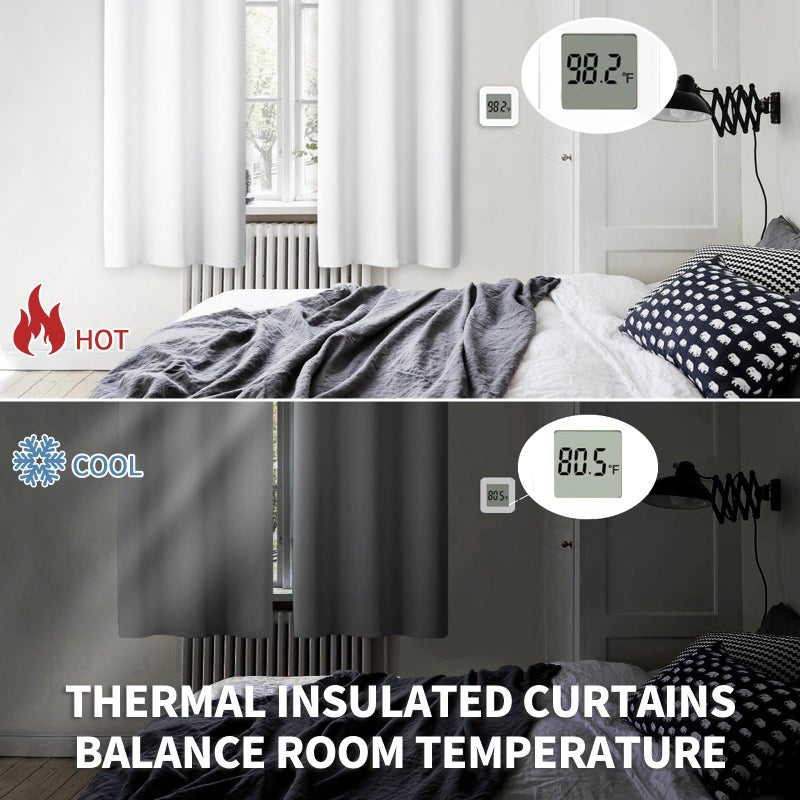 BGment Room Darkening Curtains 54 Inches Long - Grommet Thermal Insulated Drapes Window Treatment Curtains for Bedroom, 2 Panels, 38 x 54 Inch, Pure White - Image 3