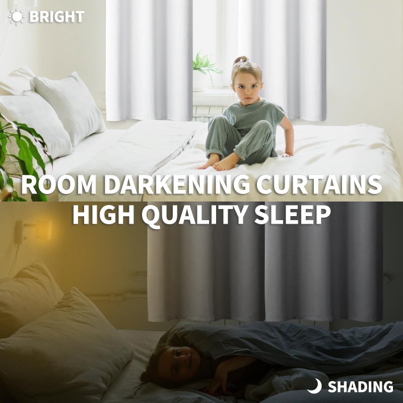 BGment Room Darkening Curtains 54 Inches Long - Grommet Thermal Insulated Drapes Window Treatment Curtains for Bedroom, 2 Panels, 38 x 54 Inch, Pure White - Image 4