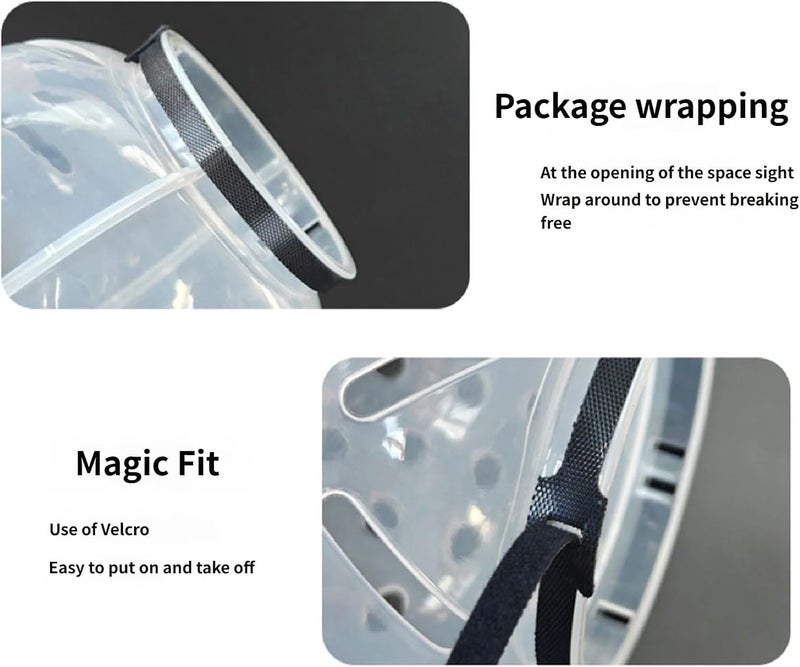 Soft Transparent Hood Protective Face Cover Anti-Biting for Pet Grooming Shower Easy Wear Astronaut Head Cover - Image 3