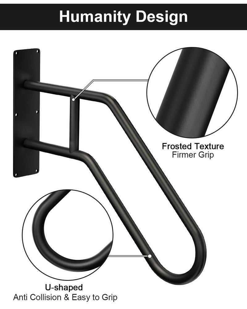 Mrupoo Handrails for Outdoor Steps Stair Railing Indoor, 1 to 3 Steps Stairs Wall Mounted Metal Handrail for The Elderly, Kids, Disabled, Pregnant Women - Image 4