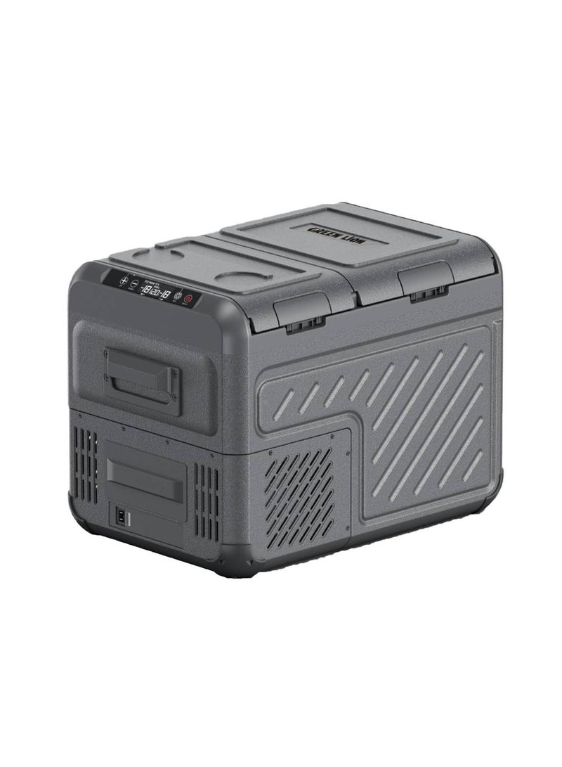 GREEN LION Portable Fridge, Car Fridge with 35L Capacity, Bottle Opener, Touch Control Display & Interior Lights, Dual Power Supply, Child Safety Lock, Two Shelves, Quiet Operation - Image 1