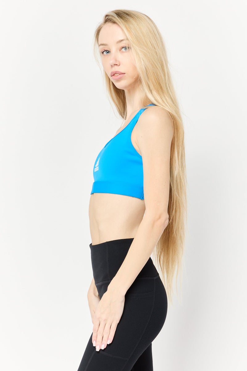 Adidas حمالة صدر رياضية مبطنة للنساء، زرقاء - Image 4