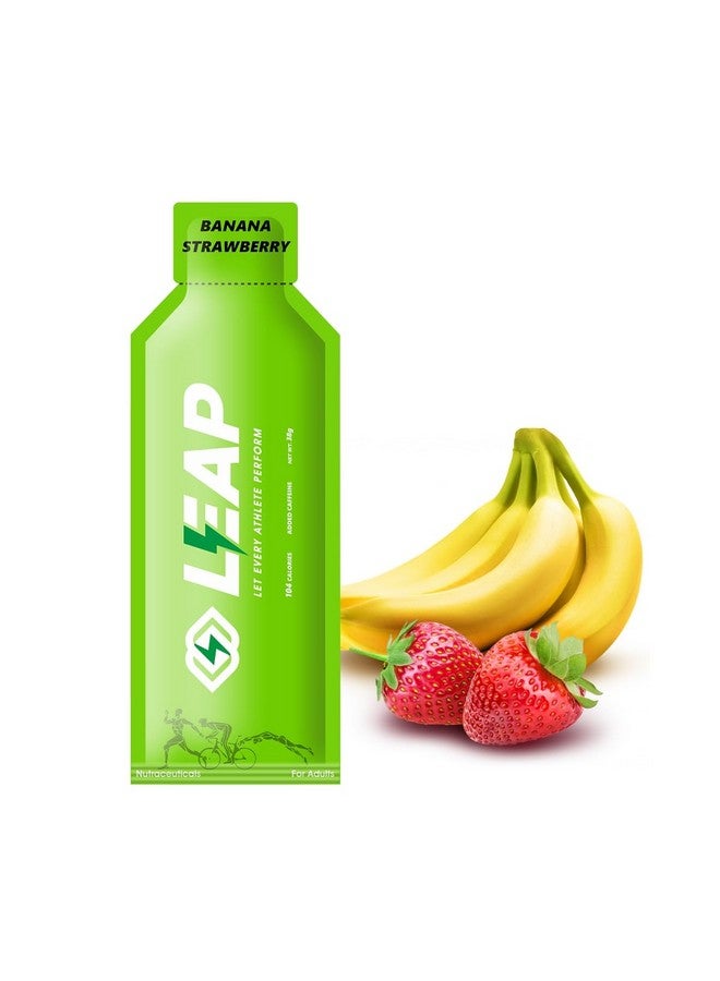 LEAP LEAP 5 Sachets Of Energy Gel For Runners,Cyclists&Athletes -Natural Ingredients For Quick Energy&Easy Digestion-Contains Amino Acids&Mct Oil(Banana-Strawberry)  - Image 1