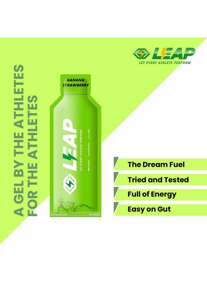 LEAP LEAP 5 Sachets Of Energy Gel For Runners,Cyclists&Athletes -Natural Ingredients For Quick Energy&Easy Digestion-Contains Amino Acids&Mct Oil(Banana-Strawberry)  - Image 3