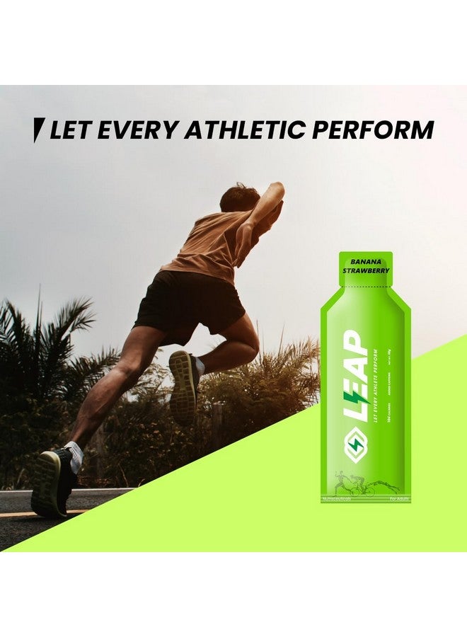LEAP LEAP 5 Sachets Of Energy Gel For Runners,Cyclists&Athletes -Natural Ingredients For Quick Energy&Easy Digestion-Contains Amino Acids&Mct Oil(Banana-Strawberry)  - Image 4