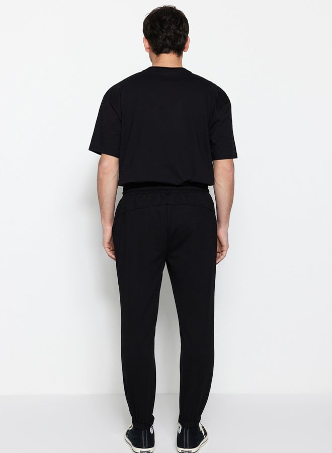 trendyol Black Regular Cut Rubber Leg Sweatpants - Image 5