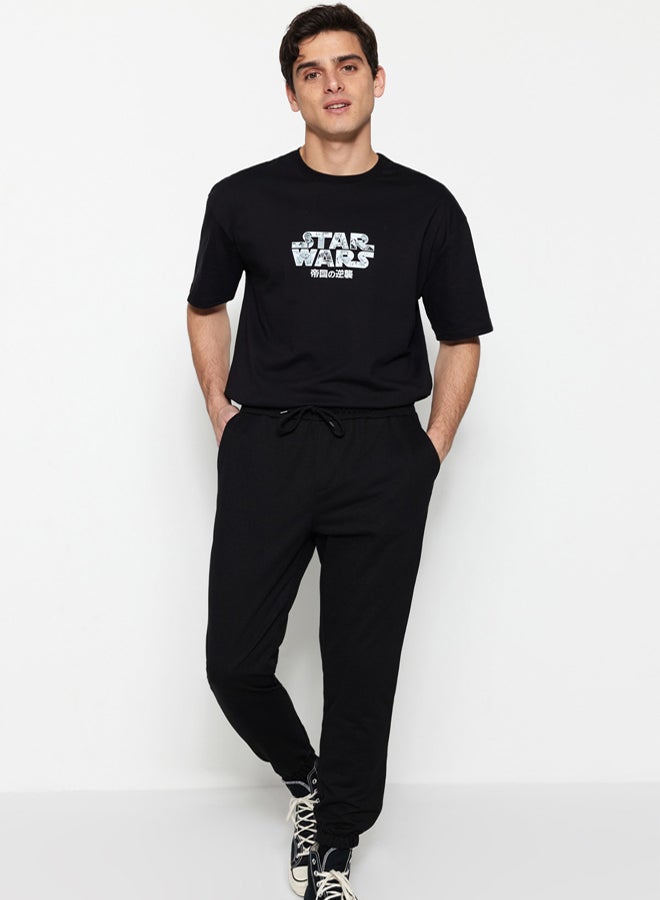 trendyol Black Regular Cut Rubber Leg Sweatpants - Image 4