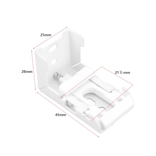 OTOTEC 4pcs Roman Blind Spring Brackets Roman Blinds Push Spring Bracket 45x28x25mm for 21mm Shutters Roller Blind Brackets Fixing White - Image 4