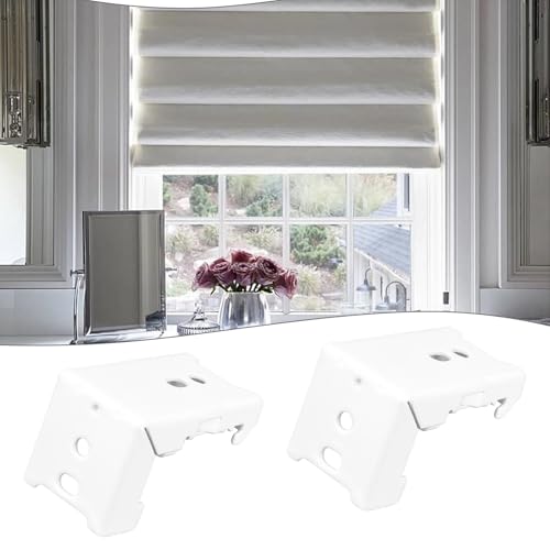 OTOTEC 4pcs Roman Blind Spring Brackets Roman Blinds Push Spring Bracket 45x28x25mm for 21mm Shutters Roller Blind Brackets Fixing White - Image 3