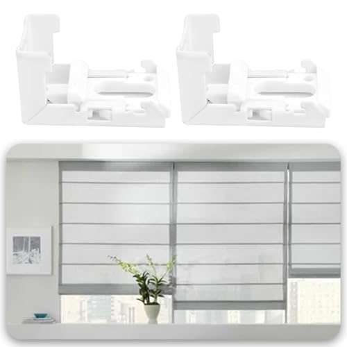 OTOTEC 4pcs Roman Blind Spring Brackets Roman Blinds Push Spring Bracket 45x28x25mm for 21mm Shutters Roller Blind Brackets Fixing White - Image 2