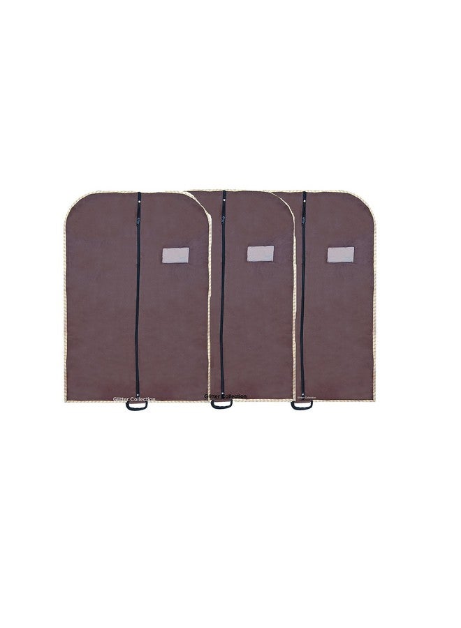 Glitter Collection (TM) Men's Coat Blazer Cover Foldover Breathable Garment Bag with Handles and Gusset - Brown COT006 - Image 1