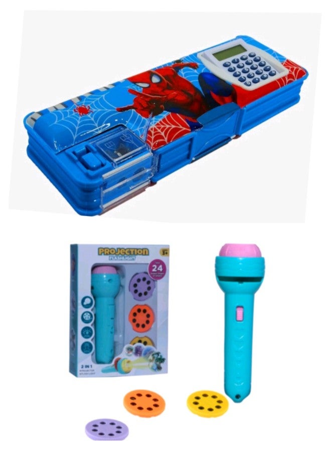 Manos Projector 3 Slide Learning and Pencial Box Educational Toy for Kids Combo Pack - Image 2