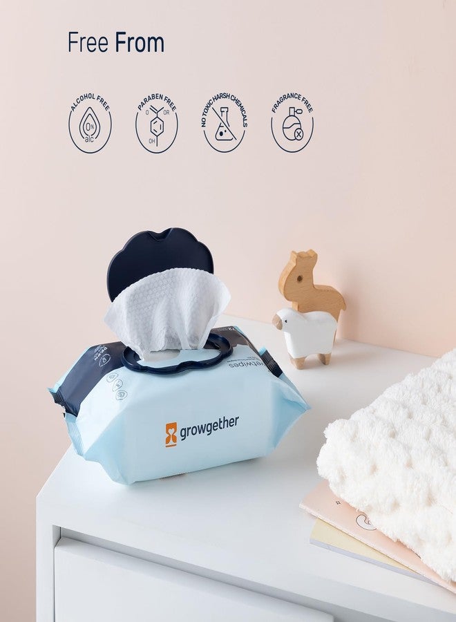 Growgether 99.9% Purified Water Baby Wipes | Hypoallergenic, Biodegradable | With Aloe & Chamomile | Extra Thick & Embossed | Safe for Newborns & Sensitive Skin | 72 Wipes (Pack of 1) - Image 4