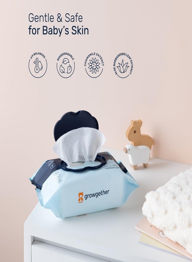 Growgether 99.9% Purified Water Baby Wipes | Hypoallergenic, Biodegradable | With Aloe & Chamomile | Extra Thick & Embossed | Safe for Newborns & Sensitive Skin | 72 Wipes (Pack of 1) - Image 3