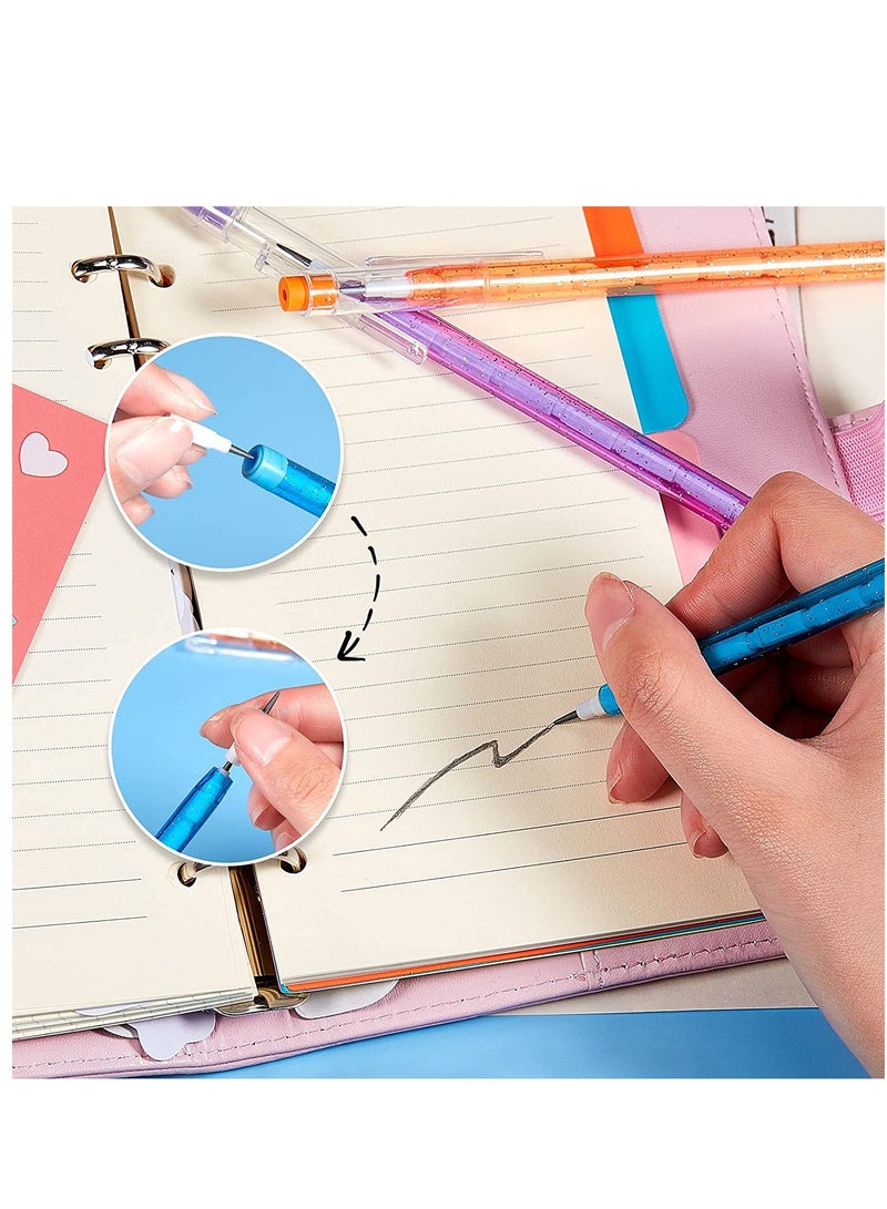 SYOSI Non Sharpening Pencils HB Translucent Pencil Stacking Point Pencils for Kids Stackable Pencil with Matching Eraser for Taking Notes Writing Drawing 5 Colors 20Pcs - Image 3