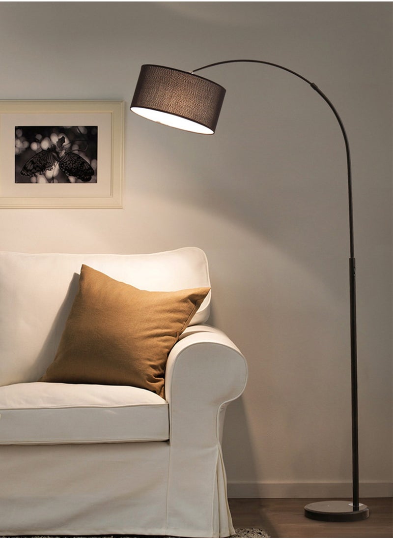 Sharpdo - Nordic Simple Three-color Dimmable Floor Lamp Modern Remote Control LED Standing Lamp For Bedroom Living Room With Fabric Lampshade Black 34*(68-95)*(150-180) centigram - Image 1