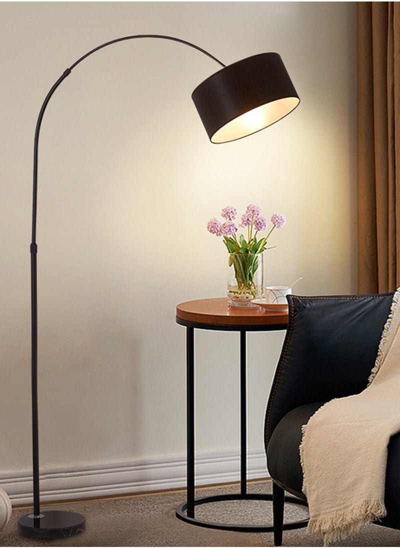 Sharpdo - Nordic Simple Three-color Dimmable Floor Lamp Modern Remote Control LED Standing Lamp For Bedroom Living Room With Fabric Lampshade Black 34*(68-95)*(150-180) centigram - Image 1