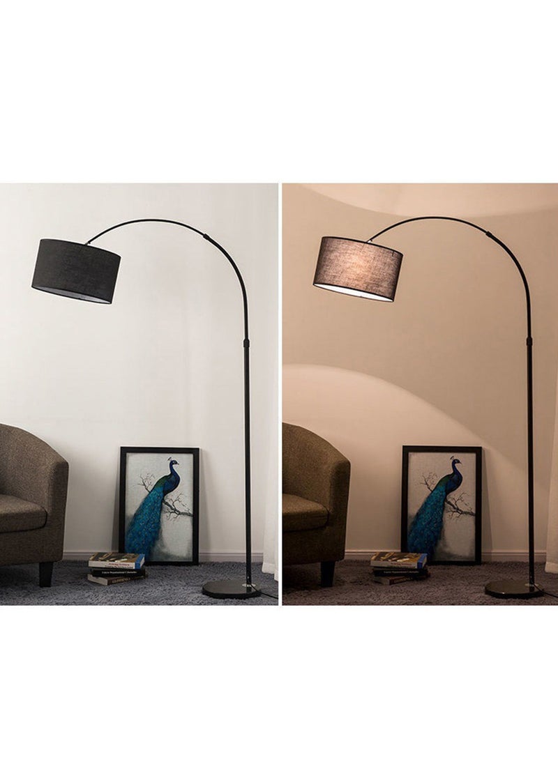 Sharpdo - Nordic Simple Three-color Dimmable Floor Lamp Modern Remote Control LED Standing Lamp For Bedroom Living Room With Fabric Lampshade Black 34*(68-95)*(150-180) centigram - Image 1