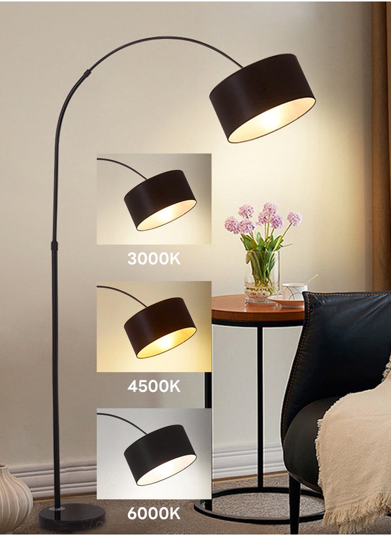 Sharpdo - Nordic Simple Three-color Dimmable Floor Lamp Modern Remote Control LED Standing Lamp For Bedroom Living Room With Fabric Lampshade Black 34*(68-95)*(150-180) centigram - Image 1