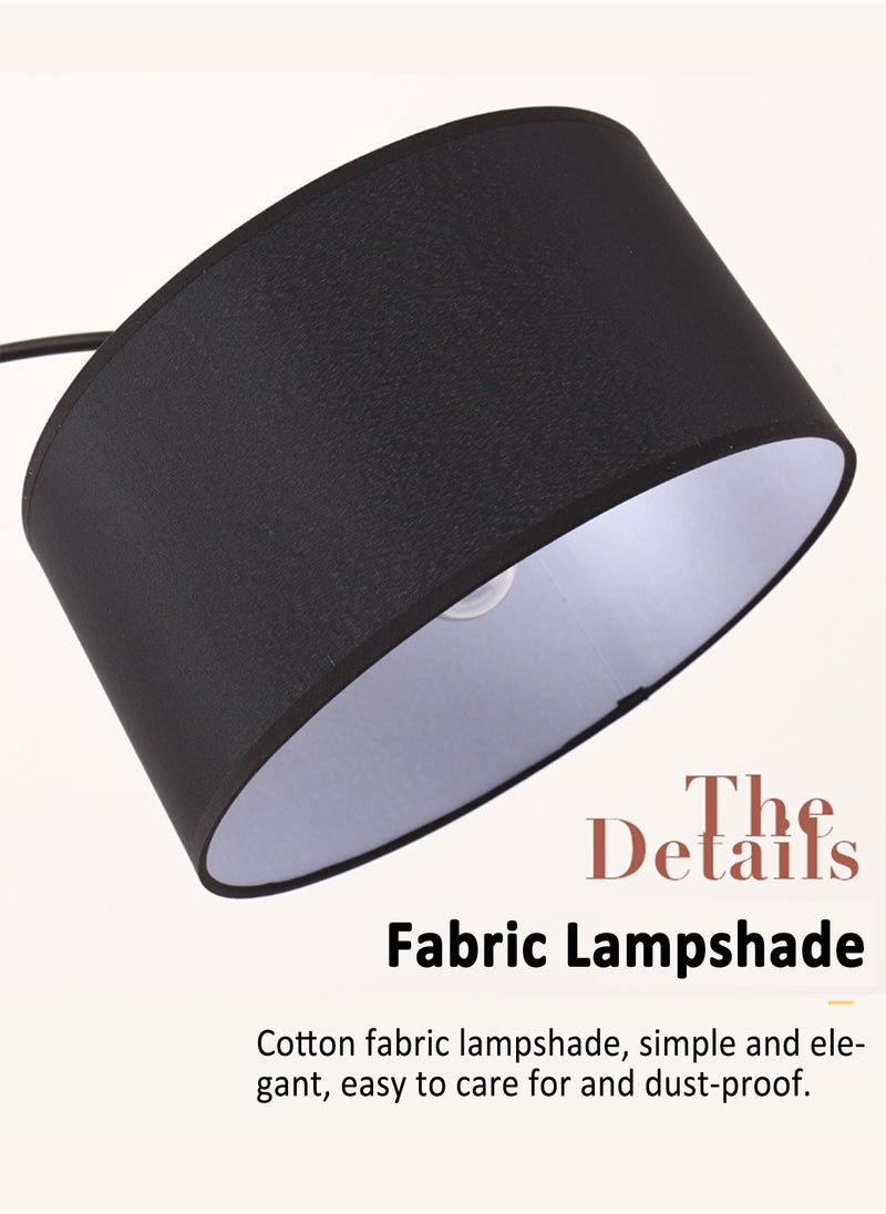 Sharpdo - Nordic Simple Three-color Dimmable Floor Lamp Modern Remote Control LED Standing Lamp For Bedroom Living Room With Fabric Lampshade Black 34*(68-95)*(150-180) centigram - Image 1