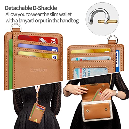 EcoVision Slim Minimalist Front Pocket Wallet, RFID Blocking Credit Card Holder Wallet with Detachable D-Shackle for Men Women - Image 3