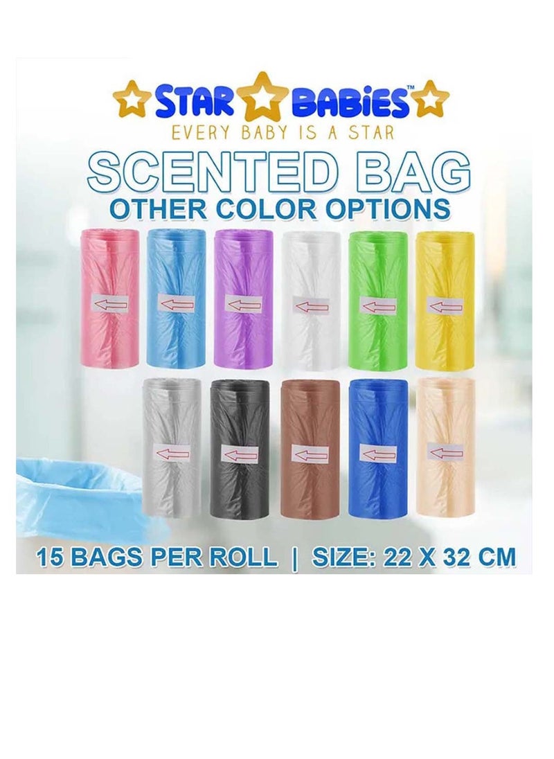 STAR BABiES Star Babies - Combo Pack of 2- Adjustable Shower Cap with Scented Bag (5 Pcs w/Dispenser) - Blue  - Image 3