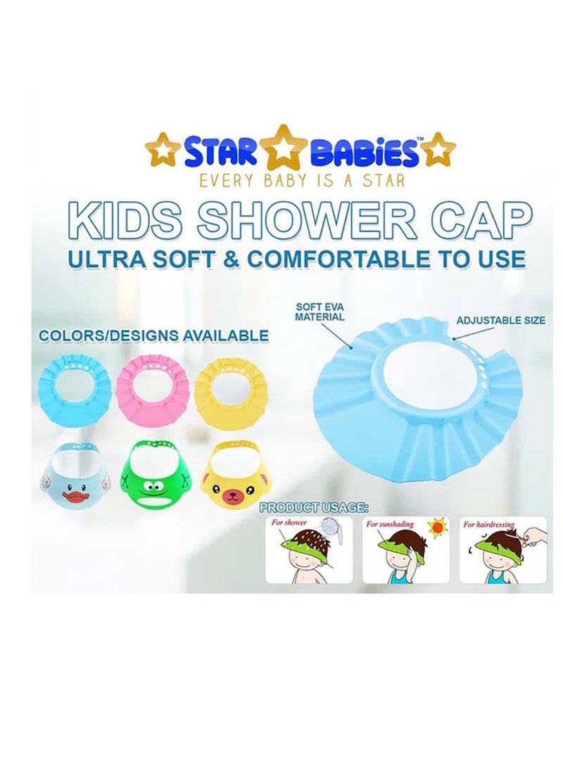STAR BABiES Star Babies - Combo Pack of 2- Adjustable Shower Cap with Scented Bag (5 Pcs w/Dispenser) - Blue  - Image 4