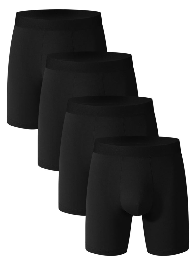 4-Pack Men's Boxer Briefs, Soft Cotton, Breathable Men's Briefs - Image 1