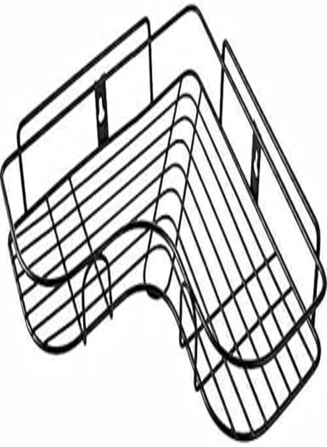 Gikvni Wall Hanging Rack Storage Shelves, Self-Adhesive Metal Bathroom, Kitchen Spice Bottle Storage Rack Corner Shelf-1 pcs