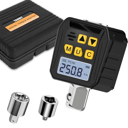 TAGVIT 1/2” Drive Digital Torque Adapter, 12.54-250.8 Ft-lb/17-340 Nm Digital Torque Adapter Set with 3/8" and 1/4" Adapters, Buzzer & LED Flash Notification for Motorcycle Car Repair - Image 1
