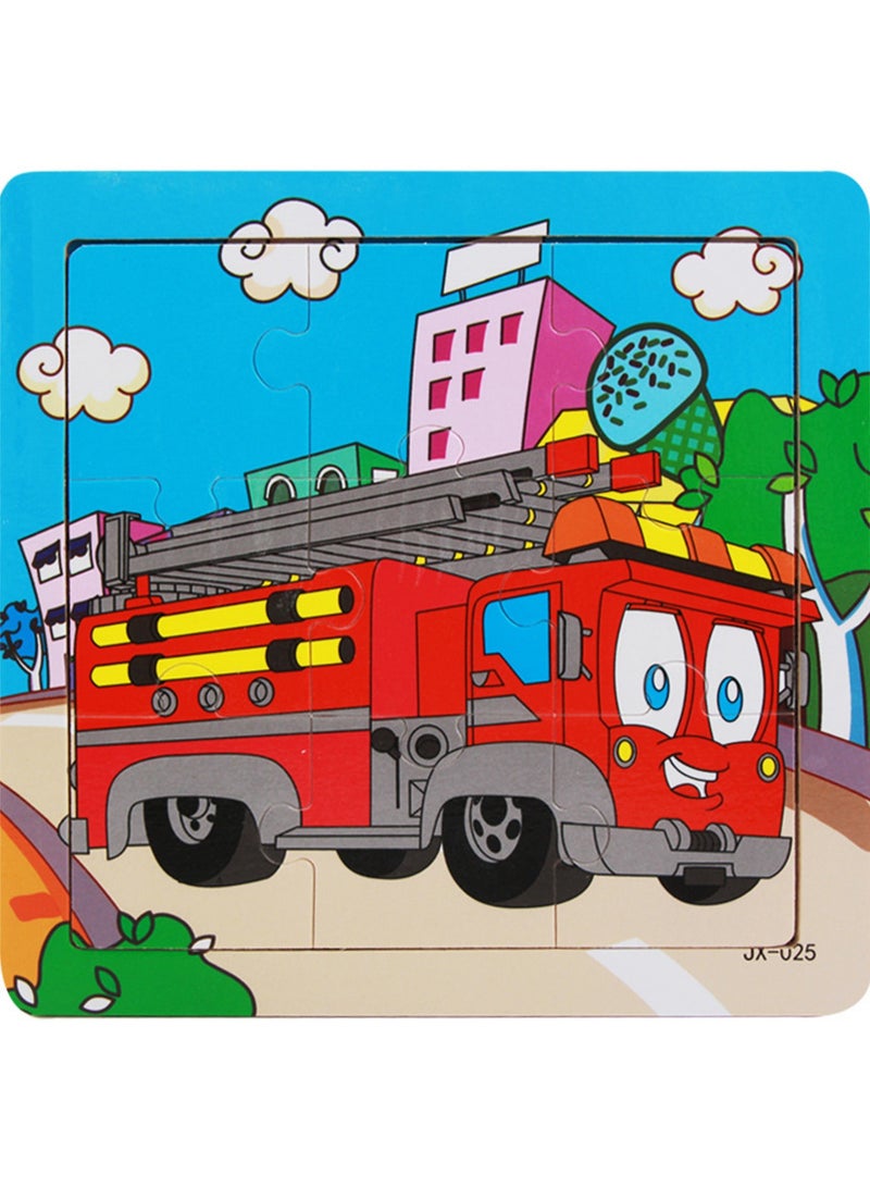 ألغاز الصور المقطوعة من سلسلة سيارات الإطفاء الخشبية التعليمية للأطفال مناسبة للأولاد والبنات - Image 1