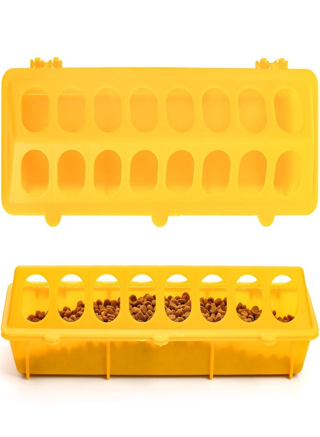 Coloch 6 Pack Flip Top Poultry Feeder, Plastic Chicken Feeder Trough Multi-Hole Poultry Feeding Tray No Mess No Waste Chick Feeding Dispenser for Pigeon, Quails, Duckling Birds, Duck, Chicken - Image 5