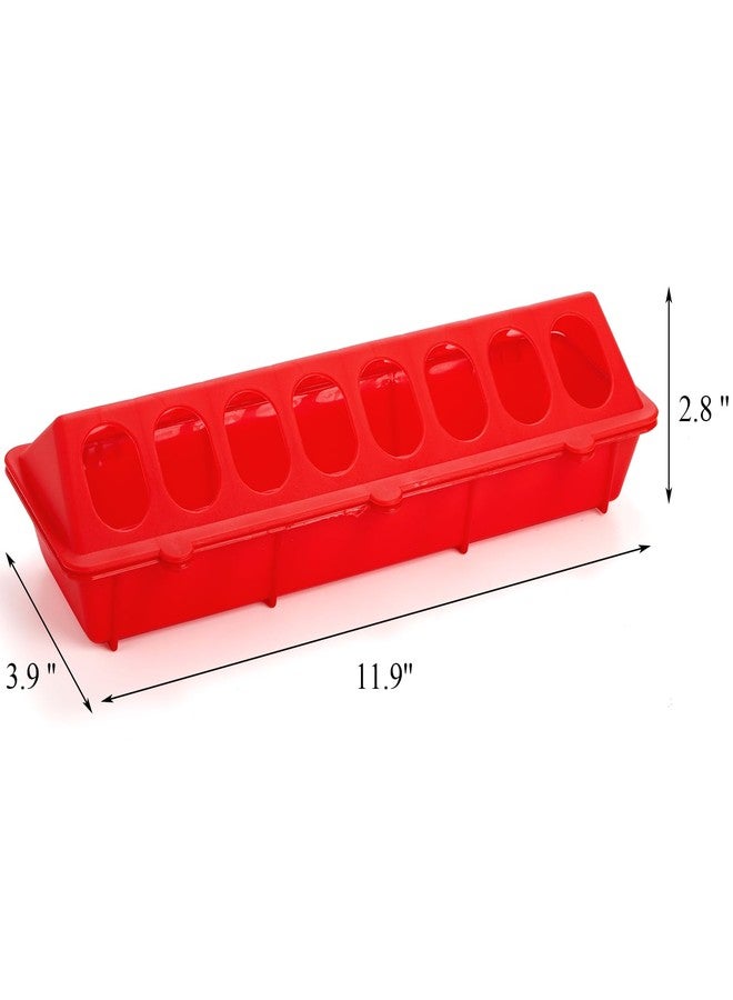 Coloch 6 Pack Flip Top Poultry Feeder, Plastic Chicken Feeder Trough Multi-Hole Poultry Feeding Tray No Mess No Waste Chick Feeding Dispenser for Pigeon, Quails, Duckling Birds, Duck, Chicken - Image 2