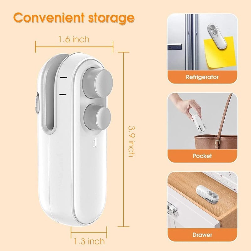 ASUVEK 2 in 1 USB Magnetic Heat Sealing & Cutting Tool Portable TYPE-C USB Heat Sealer Mini Seal Rechargeable Machine for Food, Snacks, Chips, Fresh Storage, Plastic Bags Sealing Machine (Multicolor) - Image 2