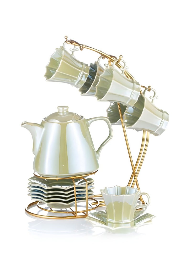 Kit  Cold coffee  Porcelain  13  cut  Luster  + stand