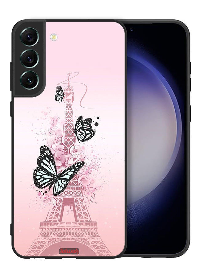 Tolwak غطاء حماية لهاتف Samsung Galaxy S21 FE 5G برسومات فراشات على برج إيفل - Image 2