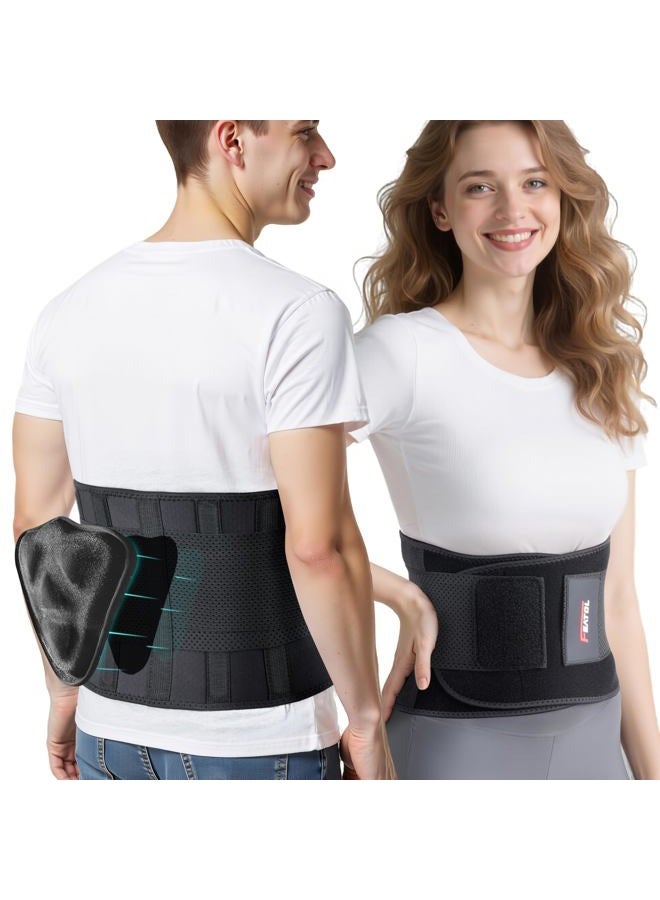 FEATOL Back Brace Lumbar Support-Back Brace for Lifting, Back Pain, Sciatica, Scoliosis, Herniated Disc-Lower Back Brace with Removable Ergonomically Designed 3D Silicone Lumbar Pad for Men & Women - Image 1