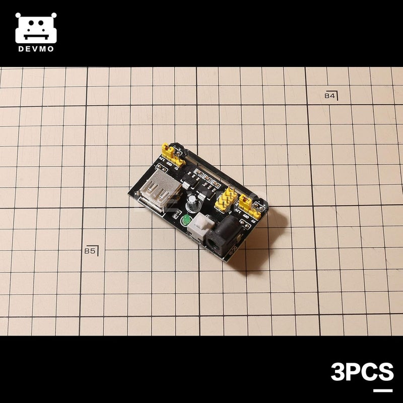 DEVMO 3PCS 3X MB102 Breadboard Power Supply Module Prototype DC 6.5-12V to 3.3V 5V USB Compatible with Ar-duino Bread Board - Image 2