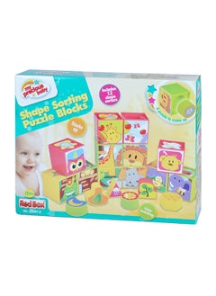 12 Piece Shape Sorting And Puzzle Blocks