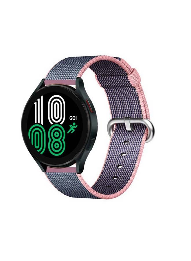 Perfii Woven Nylon Replacement Band For Samsung Galaxy Watch4 40/44mm Pink/Blue - Image 2
