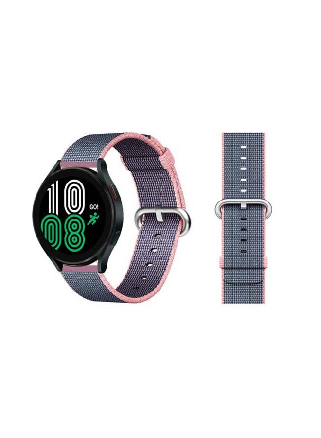 Perfii Woven Nylon Replacement Band For Samsung Galaxy Watch4 40/44mm Pink/Blue - Image 1