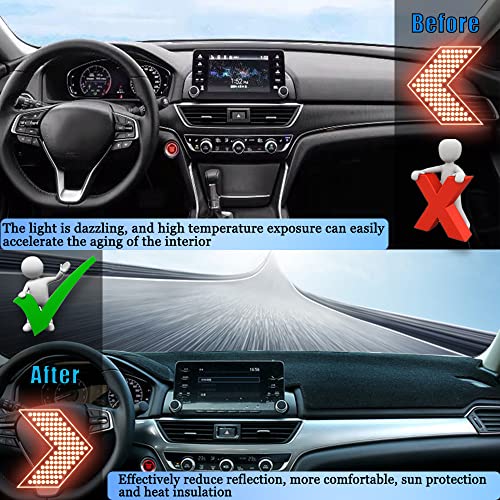 YOFAMO Dashboard Cover Dash Cover Mat Pad Carpet Custom Fit for Honda Accord 2018 2019 2020 2021 2022(Without HUD) Accessories Anti-Skid Center Console Protector Cover Mat(Black Edge) - Image 4