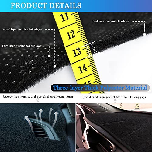 YOFAMO Dashboard Cover Dash Cover Mat Pad Carpet Custom Fit for Honda Accord 2018 2019 2020 2021 2022(Without HUD) Accessories Anti-Skid Center Console Protector Cover Mat(Black Edge) - Image 5