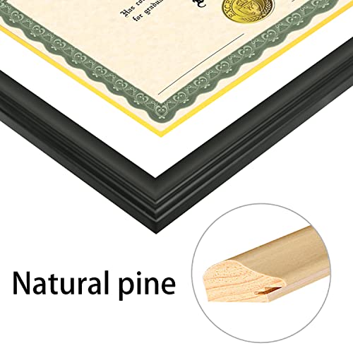 LTYHHK 11x22 Diploma Frame Solid Wood with Tassel Holder for 8.5x11 Document/Certificate & 5x7 Photo, Certificate Frame 8.5x11 Diploma Frames Tassel Shadow Box (LK1122WG) - Image 3