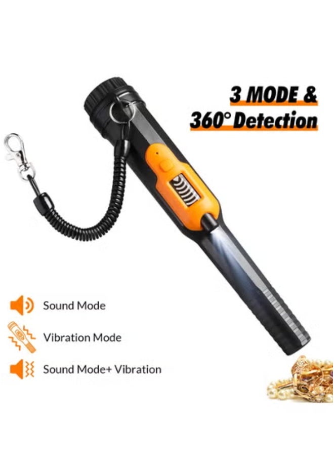 XiuWoo Treasure Hunting Tool, Professional Waterproof Handheld Pin Pointer Wand, 3 Modes Search Treasure Pinpointing Finder Probe with LCD Display for Adult, Kids, 9V Battery Included, Orange - Image 3