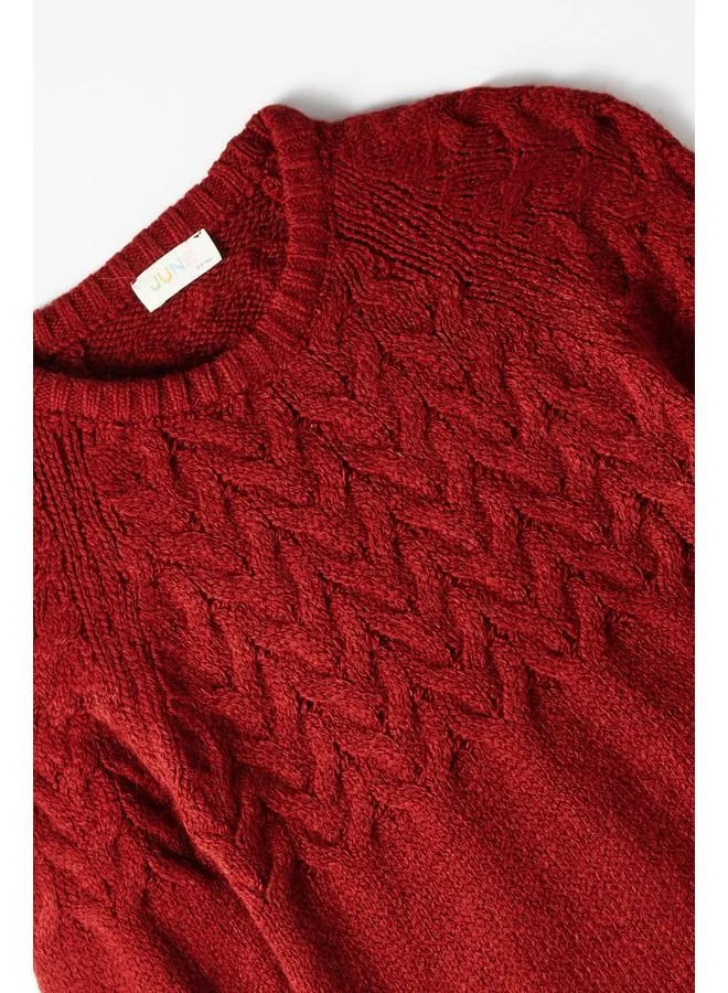 JUNE June Boy Knitted Sweater Cherry